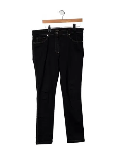 Pre-owned Escada Mid-rise Straight Leg Jeans In Black