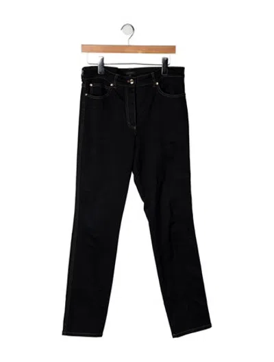 Pre-owned Escada Mid-rise Straight Leg Jeans In Black