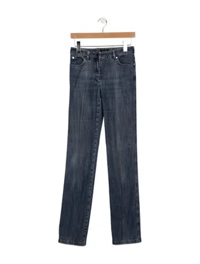Pre-owned Escada Mid-rise Straight Leg Jeans In Blue
