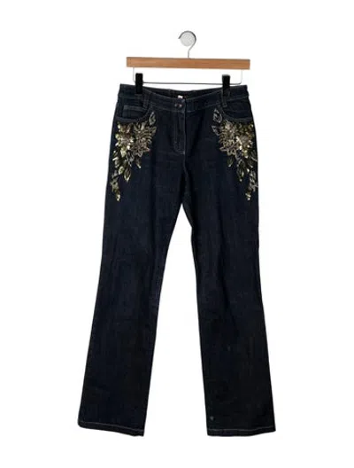 Pre-owned Escada Mid-rise Straight Leg Jeans In Blue