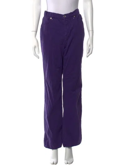 Pre-owned Escada Mid-rise Straight Leg Jeans In Purple