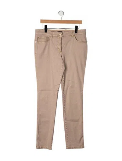 Pre-owned Escada Mid-rise Straight Leg Jeans W/ Tags In Metallic/neutrals