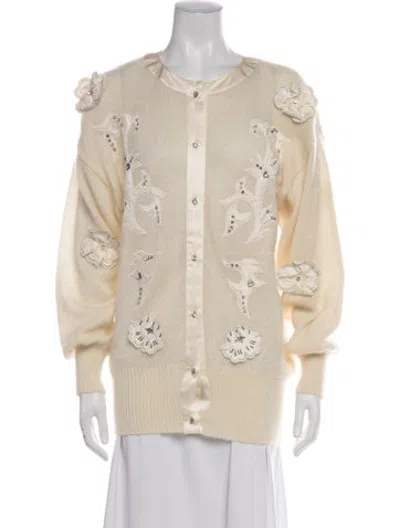 Pre-owned Escada Mohair Patterned Sweater In Neutrals