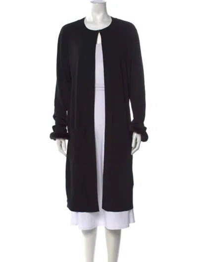 Pre-owned Escada Open Front Sweater In Black