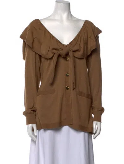 Pre-owned Escada Open Front Sweater In Brown