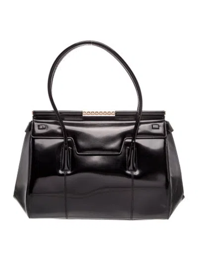 Pre-owned Escada Patent Leather Shoulder Bag In Black