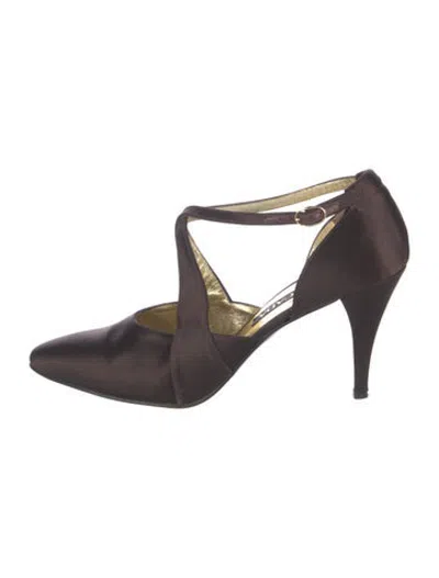 Pre-owned Escada Satin Pumps In Brown