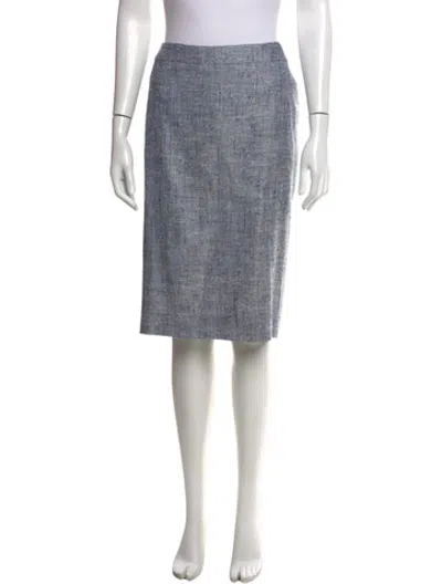 Pre-owned Escada Silk Midi Length Skirt In Blue