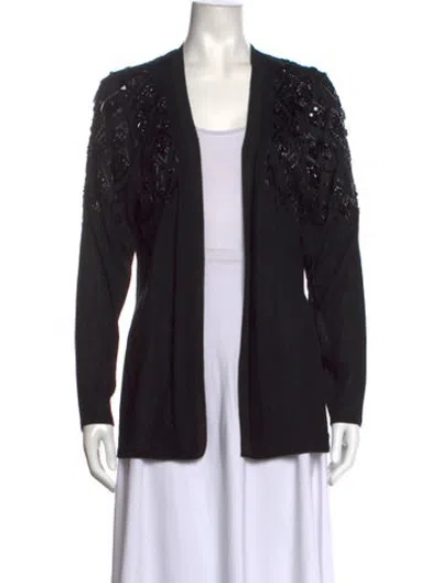 Pre-owned Escada Silk Patterned Sweater In Black