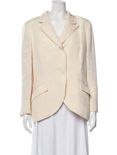Pre-owned Escada Silk Striped Blazer In Neutrals