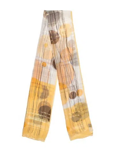 Pre-owned Escada Silk Vintage Scarf In Yellow