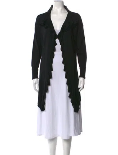 Pre-owned Escada Sport Open Front Sweater In Black