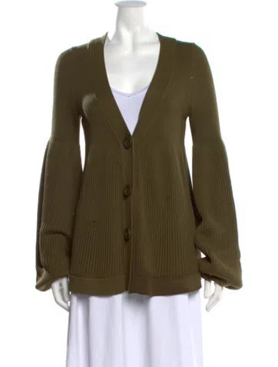 Pre-owned Escada Sport Plunge Neckline Sweater In Green