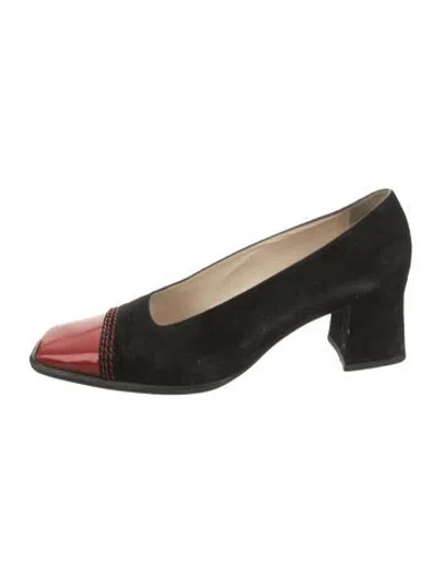 Pre-owned Escada Suede Pumps In Black