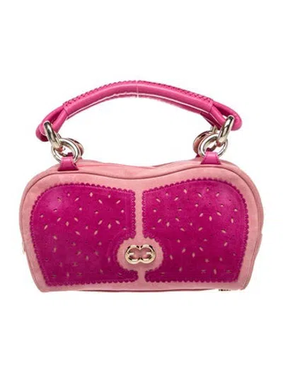 Pre-owned Escada Suede Top Handle Bag In Pink