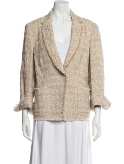 Pre-owned Escada Tweed Pattern Blazer In Neutrals