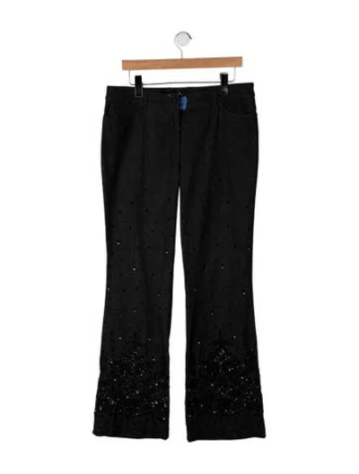 Pre-owned Escada Vintage Flared Jeans In Black