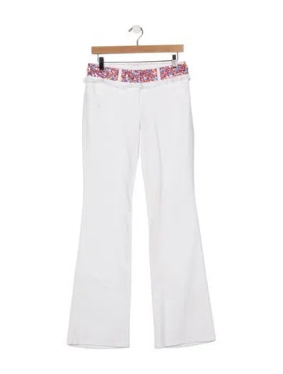 Pre-owned Escada Vintage Flared Jeans In White