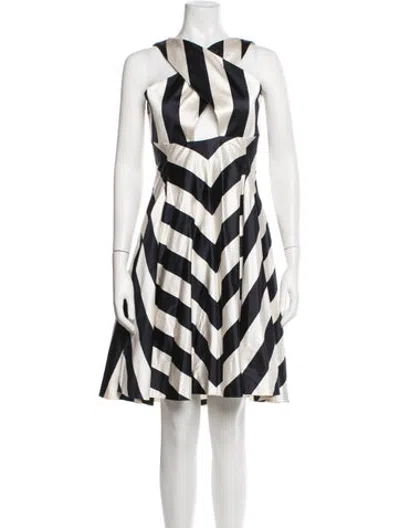 Pre-owned Escada Vintage Mini Dress In Blue/neutrals