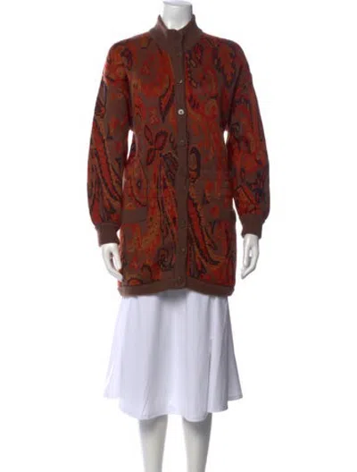 Pre-owned Escada Vintage Paisley Print Sweater In Brown