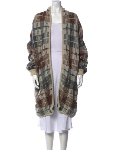 Pre-owned Escada Vintage Plaid Print Sweater In Multicolor
