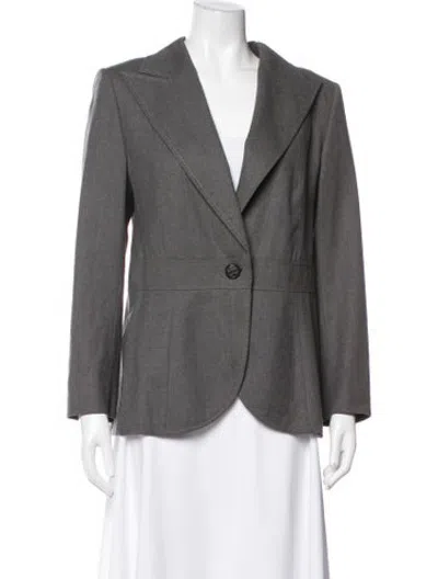 Pre-owned Escada Vintage Wool Blazer In Grey