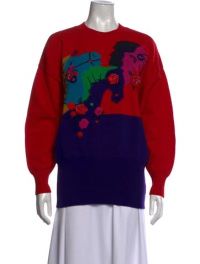 Pre-owned Escada Vintage Wool Sweater In Red