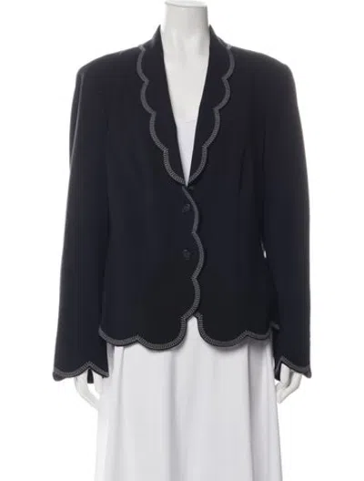 Pre-owned Escada Virgin Wool Blazer In Blue