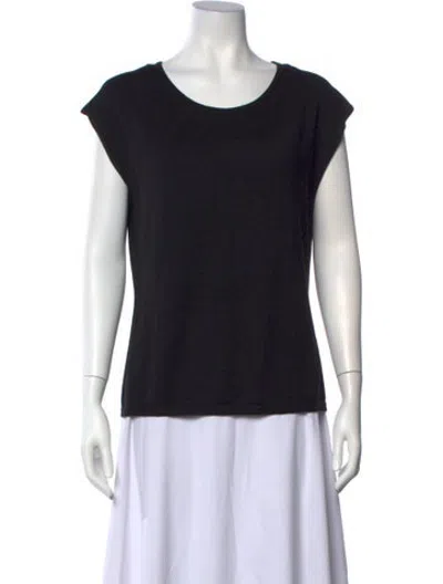Pre-owned Escada Virgin Wool Crew Neck Sweater In Black