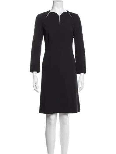 Pre-owned Escada Virgin Wool Knee-length Dress In Blue