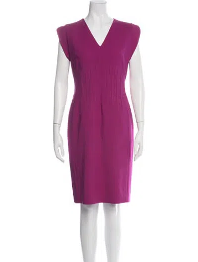 Pre-owned Escada Virgin Wool Knee-length Dress In Purple