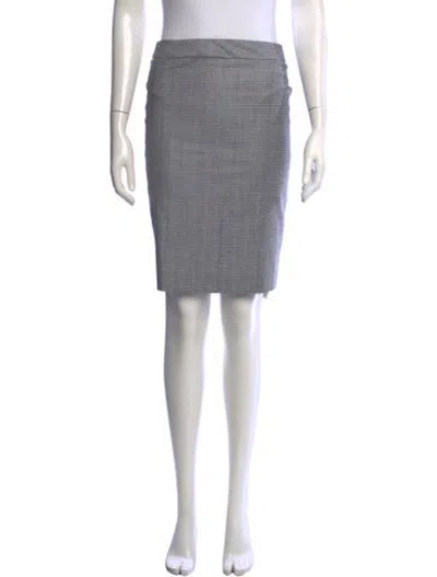 Pre-owned Escada Virgin Wool Knee-length Skirt In Grey