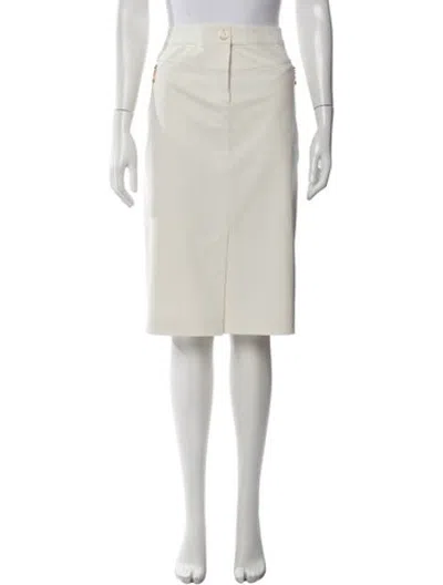 Pre-owned Escada Virgin Wool Midi Length Skirt In Neutrals