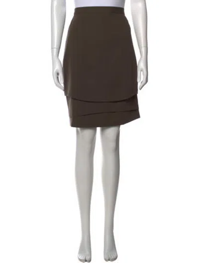 Pre-owned Escada Virgin Wool Mini Skirt In Brown