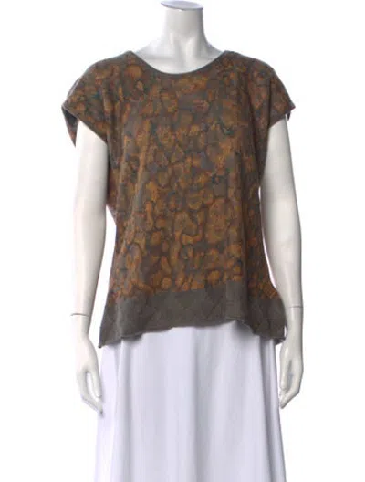 Pre-owned Escada Virgin Wool Patterned Sweater In Brown