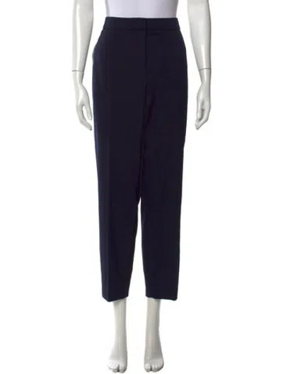 Pre-owned Escada Virgin Wool Straight Leg Pants In Black