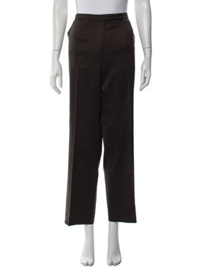 Pre-owned Escada Virgin Wool Straight Leg Pants In Black