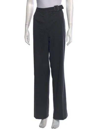 Pre-owned Escada Virgin Wool Straight Leg Pants In Grey