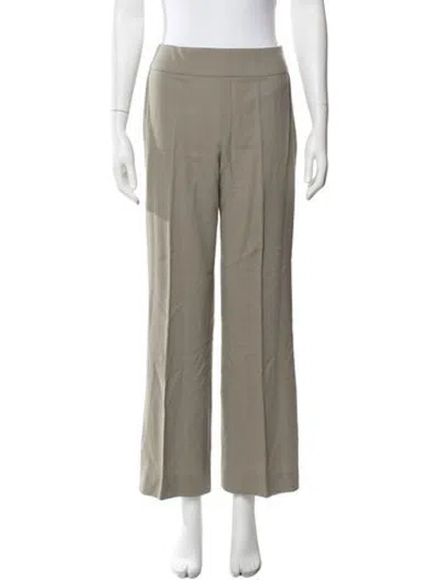 Pre-owned Escada Virgin Wool Straight Leg Pants In Neutrals