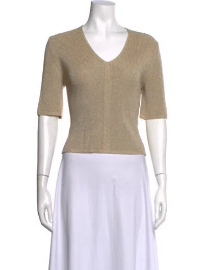 Pre-owned Escada V-neck Sweater In Neutrals