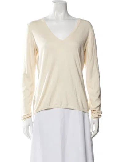 Pre-owned Escada V-neck Sweater In Neutrals