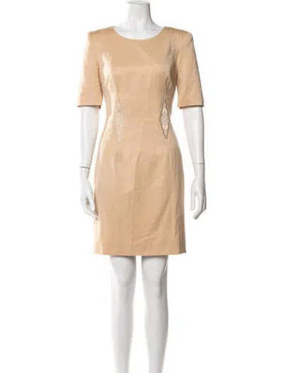 Pre-owned Escada Wool Midi Length Dress In Neutrals