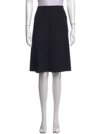Pre-owned Escada Wool Midi Length Skirt In Black
