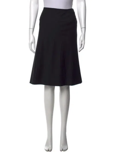 Pre-owned Escada Wool Midi Length Skirt In Black