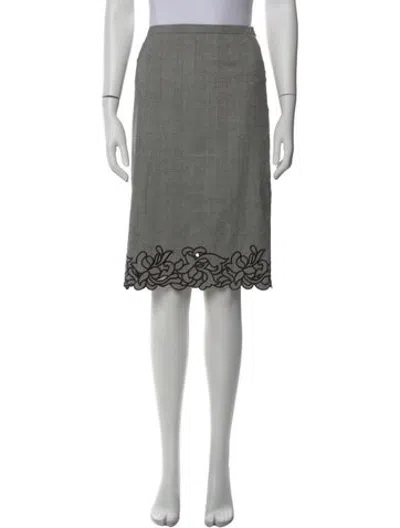 Pre-owned Escada Wool Midi Length Skirt In Grey