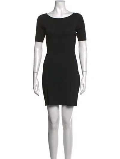 Pre-owned Escada Wool Mini Dress In Black