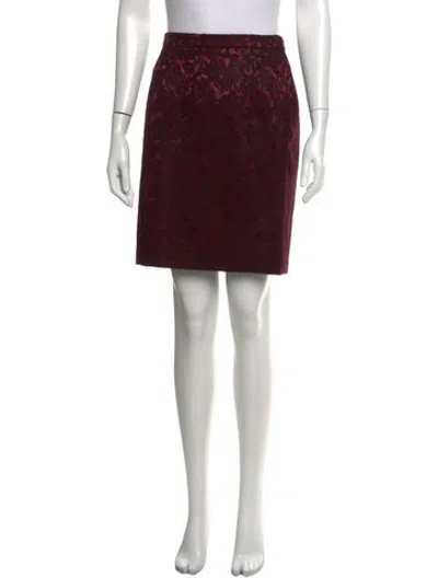 Pre-owned Escada Wool Mini Skirt In Burgundy