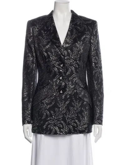 Pre-owned Escada Wool Patterned Blazer In Blue