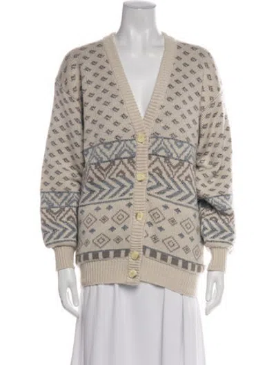 Pre-owned Escada Wool Patterned Sweater In Neutrals