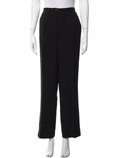 Pre-owned Escada Wool Straight Leg Pants In Black